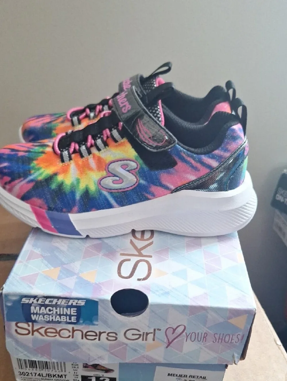 Skechers Girls Tie-Dye Slip-On Sneakers - Rainbow Glitter